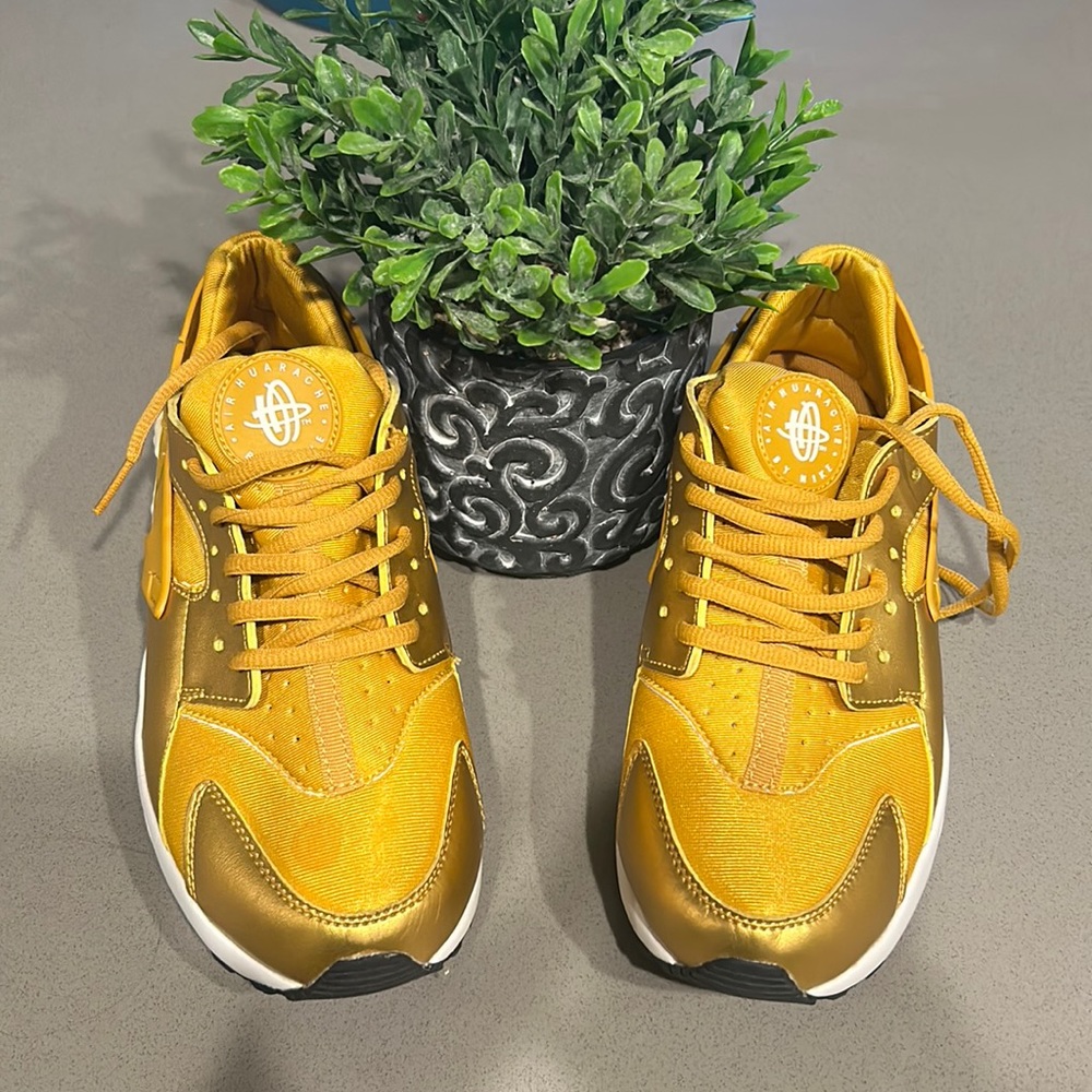 Gold Huarache Nike Sneakers